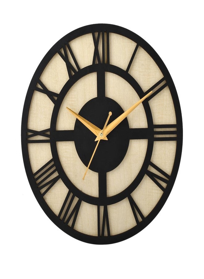 TAGROCK 12" High Precision Decorative Antique Roman Numbers Wooden Silent Non Tickling Wall Clock for Living Room, Hall, Bedroom - Analog (Pack of 1) (TAG_0031) - Image 1