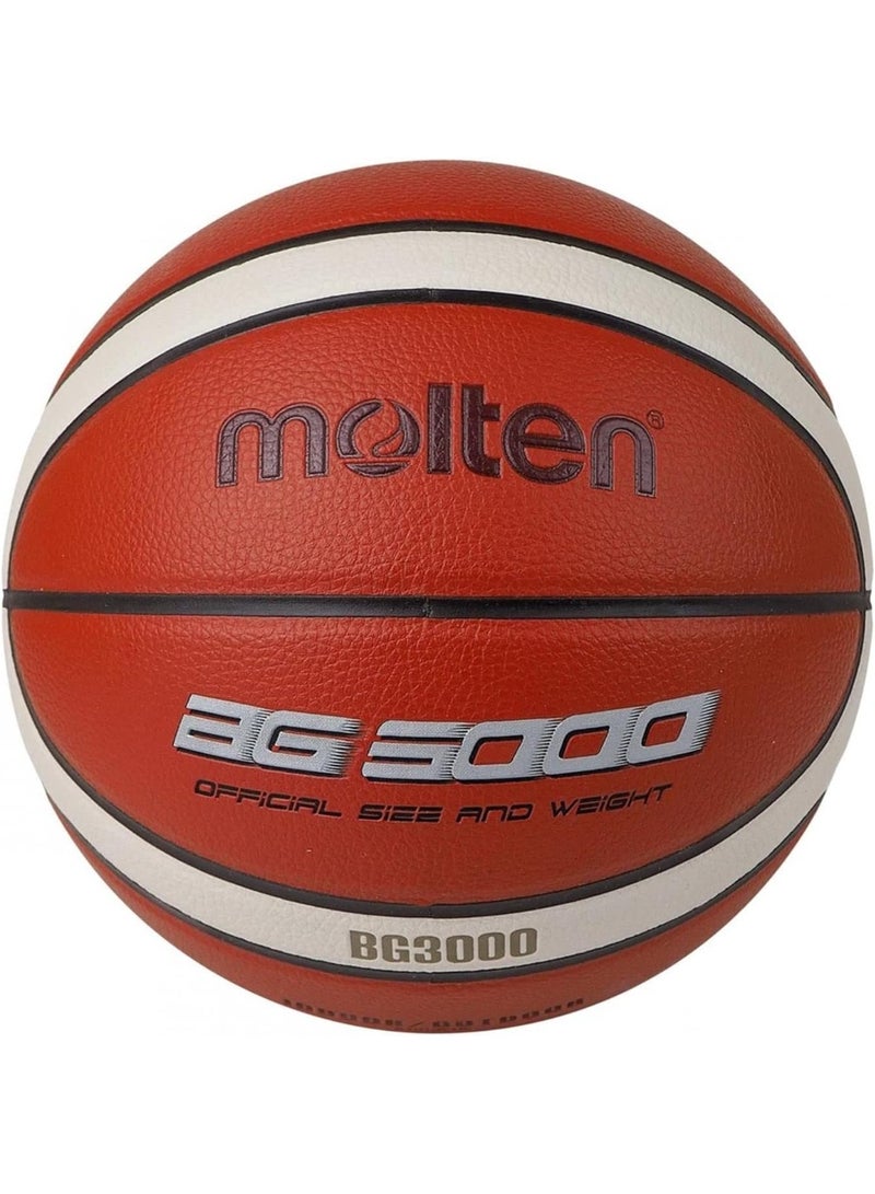 Molten B7G3000 Size 7 Basketball | Synthetic Leather | 12-Panel Design | Indoor & Outdoor Training Ball | Orange/Ivory - Image 1