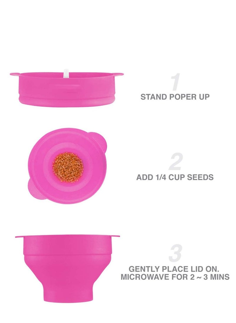 SYOSI Silicone Microwave Popcorn Popper with Lid for Home Microwave Popcorn Makers with Handles Collapsible Popcorn Bowl  - Image 4