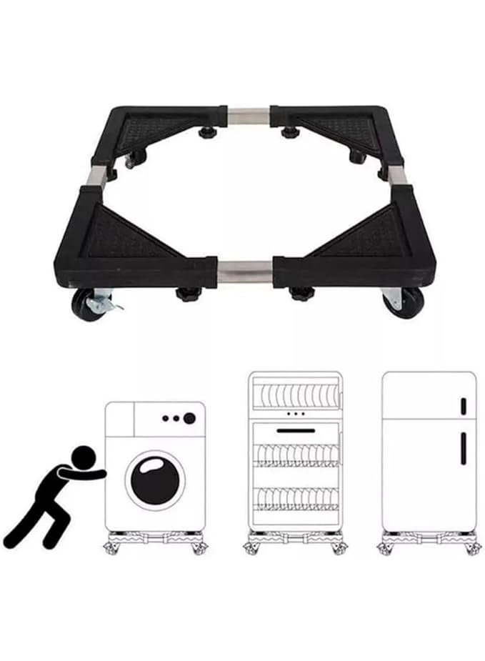 Adjustable Movable Stand for Washing Machine & Refrigerator – Heavy Duty Base with Wheels, Supports up to 138kg - Image 2