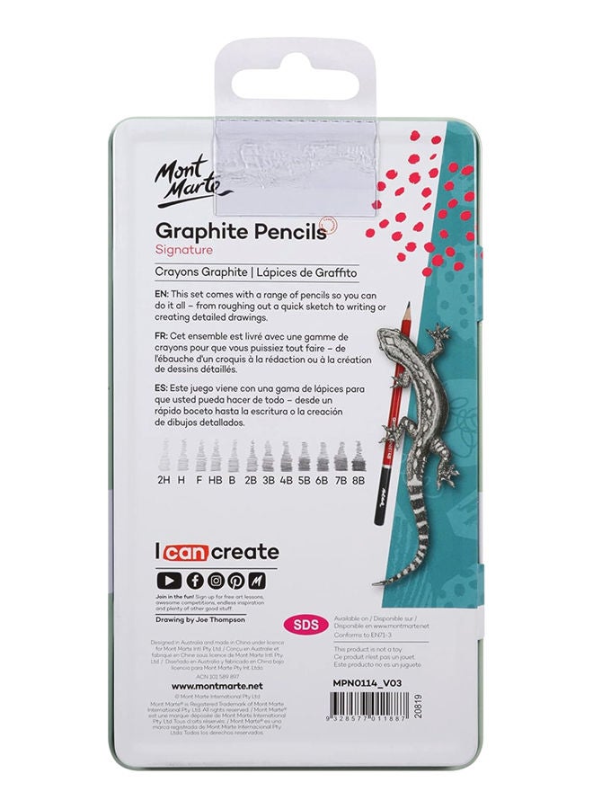 Mont Marte Mont Marte-Graphite Pencils 12Pieces  - Image 2