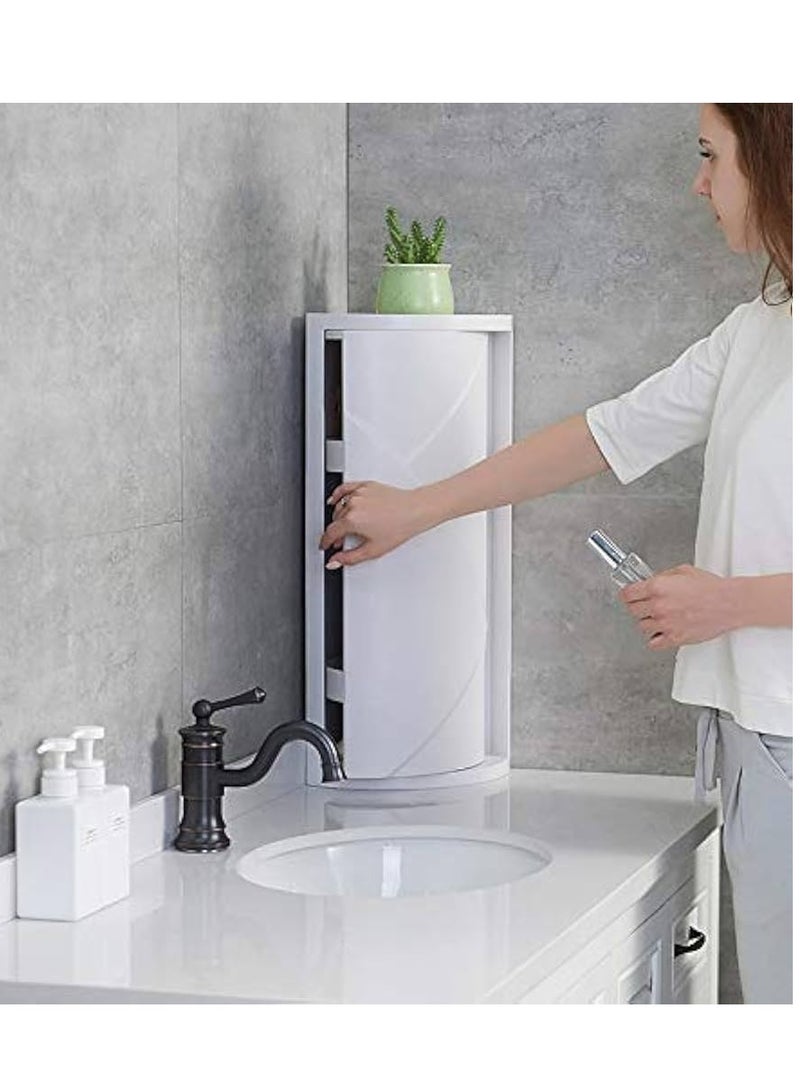 Undefined Multifunctional Bathroom Kitchen Cosmetic Storage Rack Triangle Storage Rack Plastic White