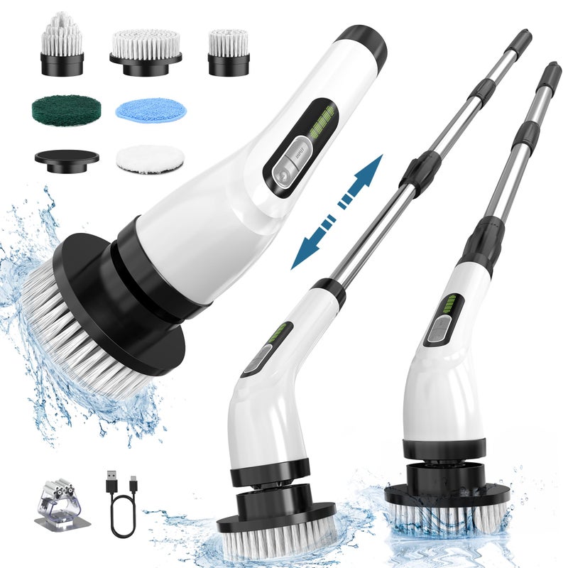 Highyes Electric Spin Scrubber for Cleaning Bathroom: Cordless Power Shower Scrubber - Electric Cleaning Brush for Tile Tub - Image 1