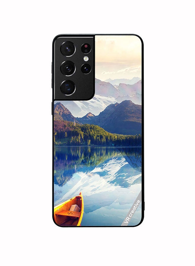 VR CREATIVE Protective Case Cover For Samsung Galaxy S21 Ultra 5G Boat In River Scenery Design Multicolour - Image 1