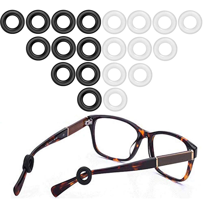 MOLDERP Glasses Ear Grip Eyeglasses Temple Tip Sleeve RetainerAntiSlip Comfort Glasses Retainers For Spectacle Sunglasses Reading Eyewear 12 Pairs BlackClear