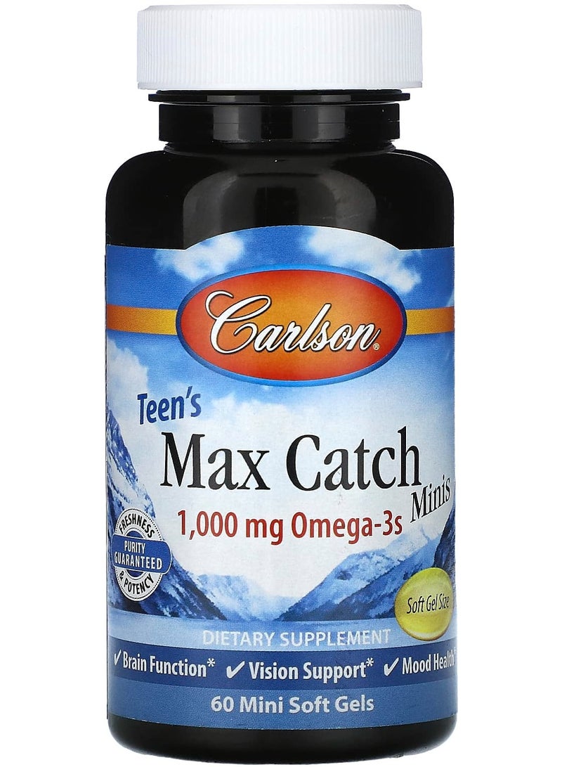 Teen's Max Catch Minis, 1,000 mg, 60 Mini Soft Gels (500 mg per Soft Gel)