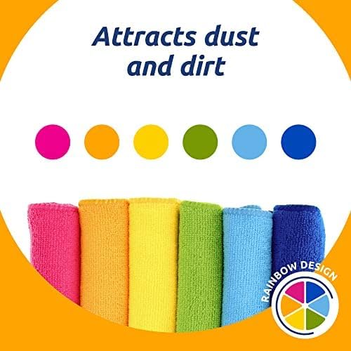 Showstopper Microfiber Cleaning Cloth | 6 Pack | Kitchen Cleaning Cloths and Wipes | Dusting Cloth for Home Cleaning | 40X40CM | 6 Color Assorted (Blue/Parrot Green/Sky Blue/Yellow/Orange/Pink) - Image 2