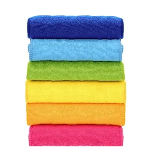 Showstopper Microfiber Cleaning Cloth | 6 Pack | Kitchen Cleaning Cloths and Wipes | Dusting Cloth for Home Cleaning | 40X40CM | 6 Color Assorted (Blue/Parrot Green/Sky Blue/Yellow/Orange/Pink) - Image 1