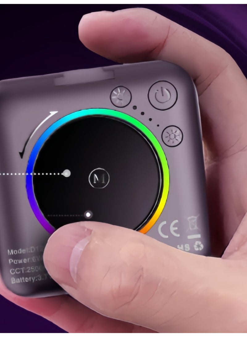 OasisLink RGB Video Light, Portable LED Camera Light 360° Full Color Photography, Illuminated Phone Clip + Infinite Knob, Suitable for YouTube, Video Blog  - Image 5