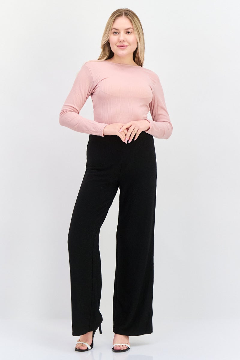 Missguided Women Petite Size Ribbed Long Sleeve  Bodysuit, Pink - Image 4