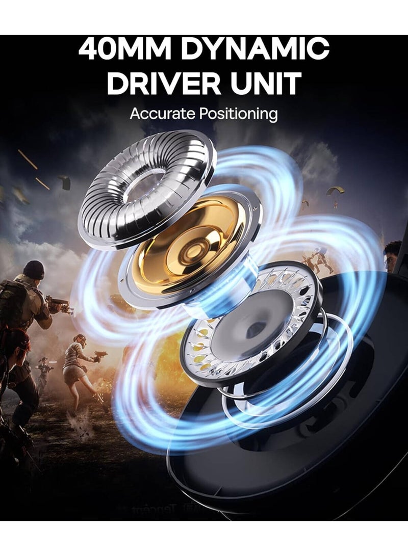 AULA سماعة الألعاب اللاسلكية G7 Pro – وضع ثلاثي بلوتوث 5.4 و 2.4GHz، صوت محيطي 7.1، بطارية تزيد عن 80 ساعة، إضاءة RGB، ميكروفون مانع للضوضاء - Image 2