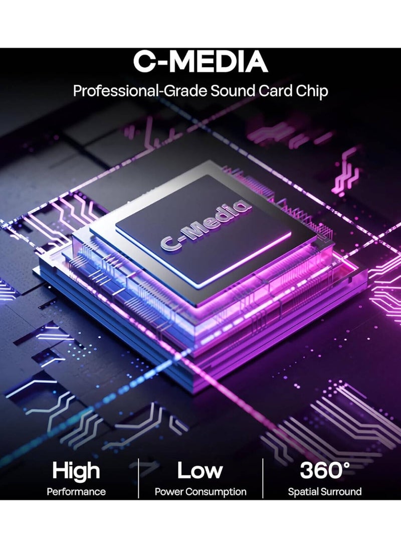 AULA سماعة الألعاب اللاسلكية G7 Pro – وضع ثلاثي بلوتوث 5.4 و 2.4GHz، صوت محيطي 7.1، بطارية تزيد عن 80 ساعة، إضاءة RGB، ميكروفون مانع للضوضاء - Image 4