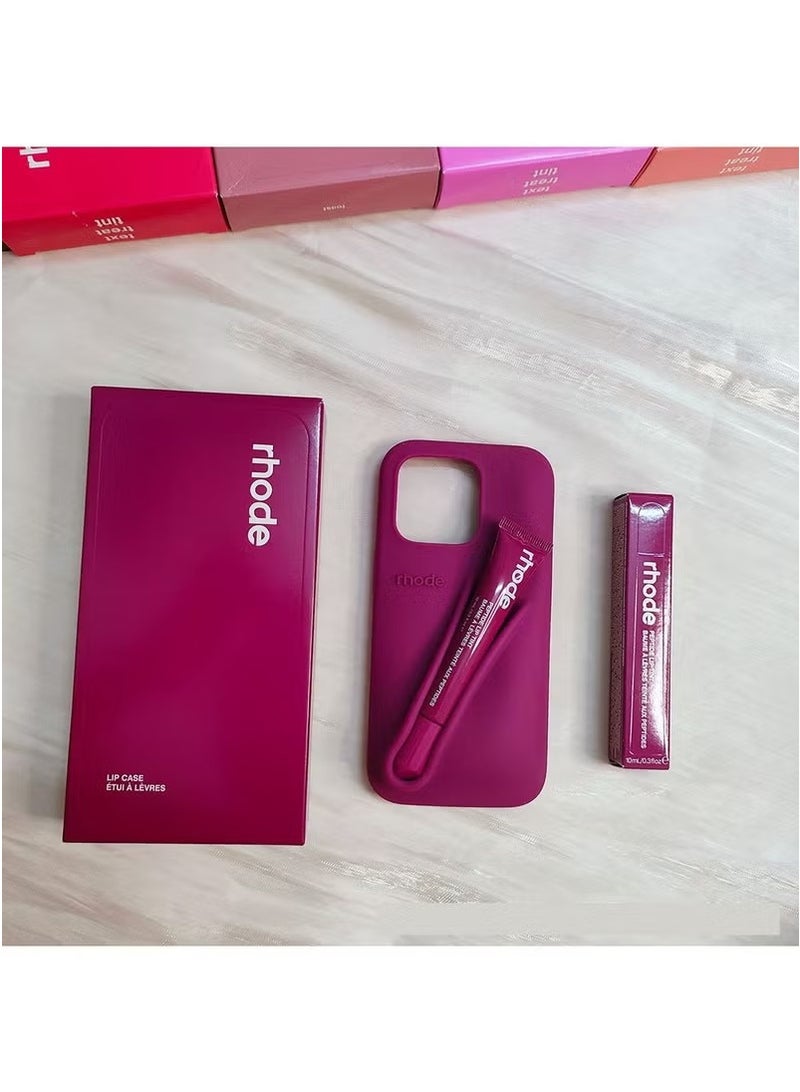 rhode Silicone Lip Holder for Cell Phone,Lip Gloss Adhesive Sleeve for Phone,Lip Holder Stick-on Phone Case,Back Stick On Holder for iPhone 16 Pro Max (Raspberry Jelly) ﻿ - Image 2