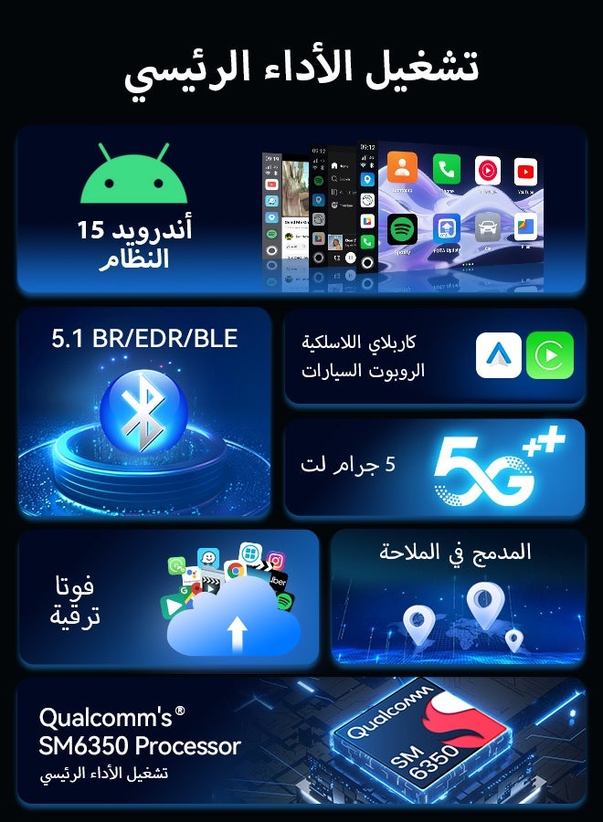 كار لينكيت كارلينكيت الترا سيريز 2 3 في 1 أندرويد 15 كاربلاي صندوق التلفزيون 5 جرام-لت محول لاسلكي أندرويد السيارات كوالكوم سم 6350 8 جيجابايت 128 جيجابايت 8 النوى ل يوتيوب نيتفليكس فوتا ترقية - Image 4