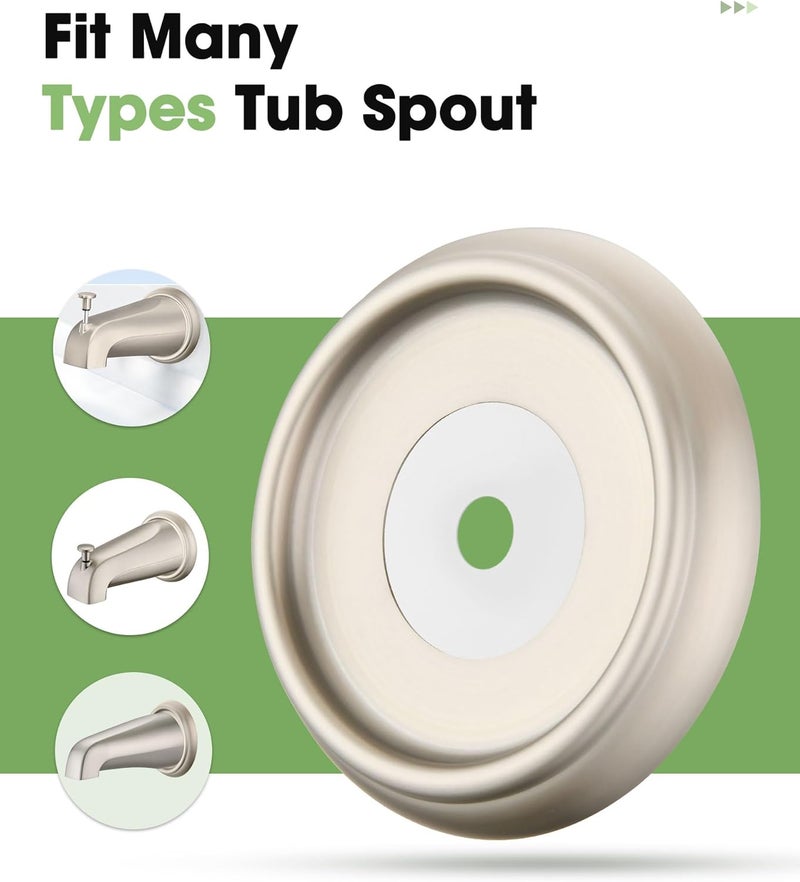 OrgCreator Bathtub Spout Cover with Seal Back Hole Cover Fit 1/2" Copper Pipe, Thread Pipe, Prvent Leaking from Behind Tub Spout, 1-1/2 Inch ID and 3-5/8 Inch OD, Brushed Nickel - Image 4