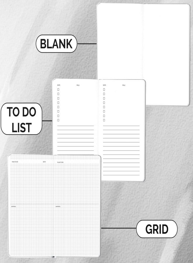 FLYING EAGLE Aesthetic Diary for Girls Women Cute Hardcover Teen Journals Waterproof Daily Diary for Writing with Bookmark, Metal Snap, 100GSM Thick Paper 3 Mixed Pages Grid+To Do List+Blank, Black - Image 2
