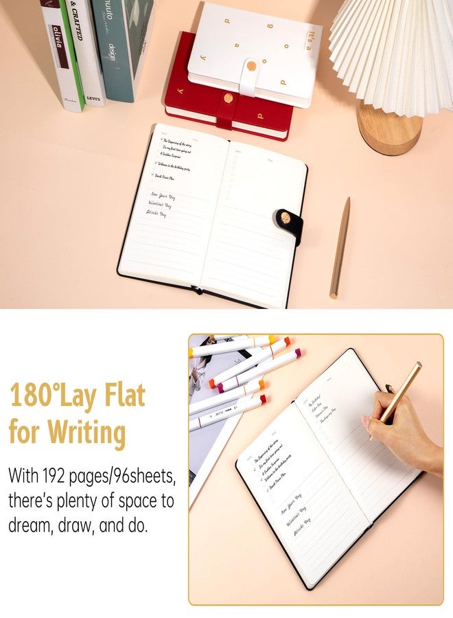 FLYING EAGLE Aesthetic Diary for Girls Women Cute Hardcover Teen Journals Waterproof Daily Diary for Writing with Bookmark, Metal Snap, 100GSM Thick Paper 3 Mixed Pages Grid+To Do List+Blank, Black - Image 5