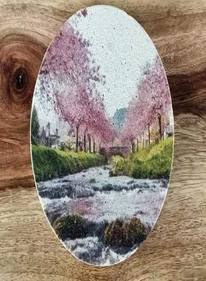 SANDSTERS Natural Sandstone Autumn Printed Absorbent Beverage Coasters Set of 2Pcs - Image 1