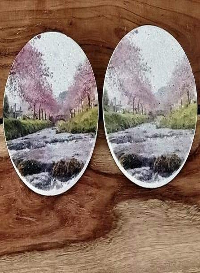 SANDSTERS Natural Sandstone Autumn Printed Absorbent Beverage Coasters Set of 2Pcs - Image 2