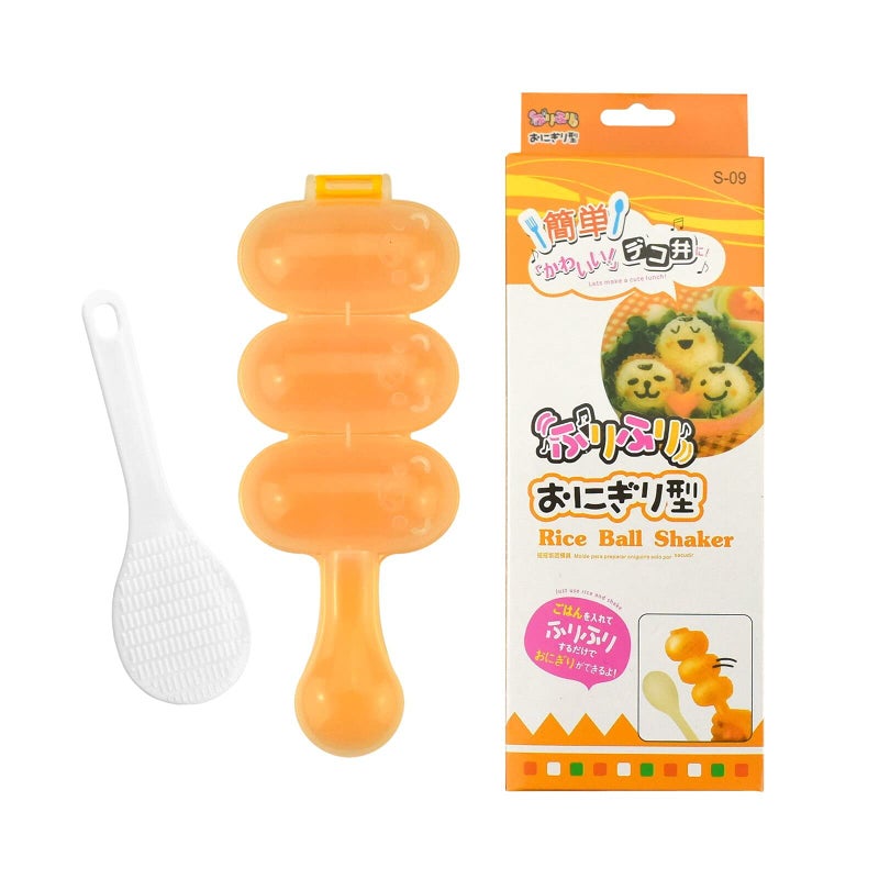 Rice Ball MoldRice Ball Shaker Ball Shaped Kitchen Tools DIY Lunch Maker Mould Food Decor for Kids Mold With a Mini Rice Scoopyellow