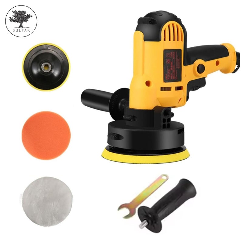 Sulfar Advanced Car Polisher Machine | 450W Motor, 220V, Adjustable Speed from 500-2500/min | Professional Quality for Polishing and Buffing | with Spindle Lock (Yellow) - Image 2