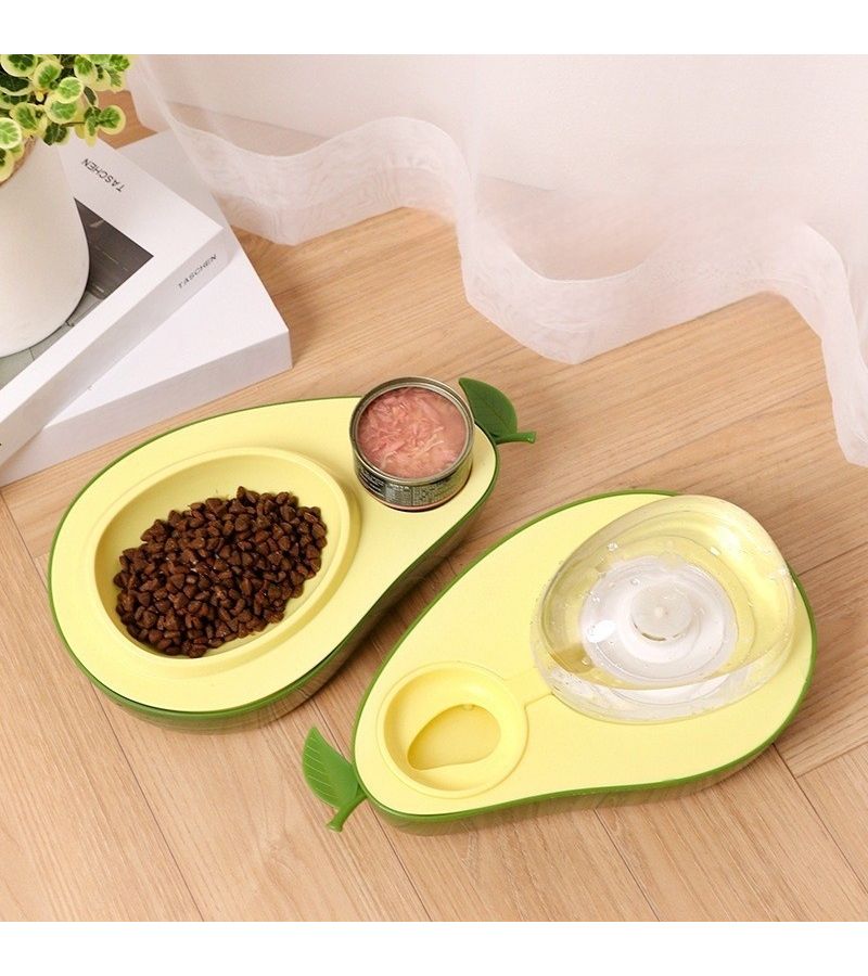 Avocado Dual Bowl Pet Feeding Set With Non Slip Base For Dogs And Cats - Image 1