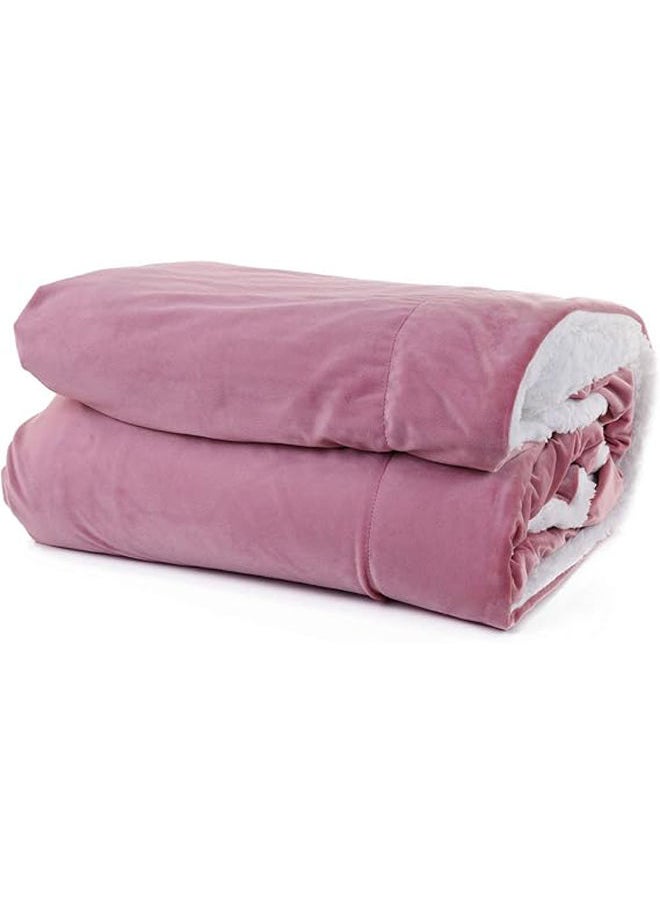 Mintra Sherpa & Super soft Flannel H4579 Dusty Rose size 220x180cm  - Image 1