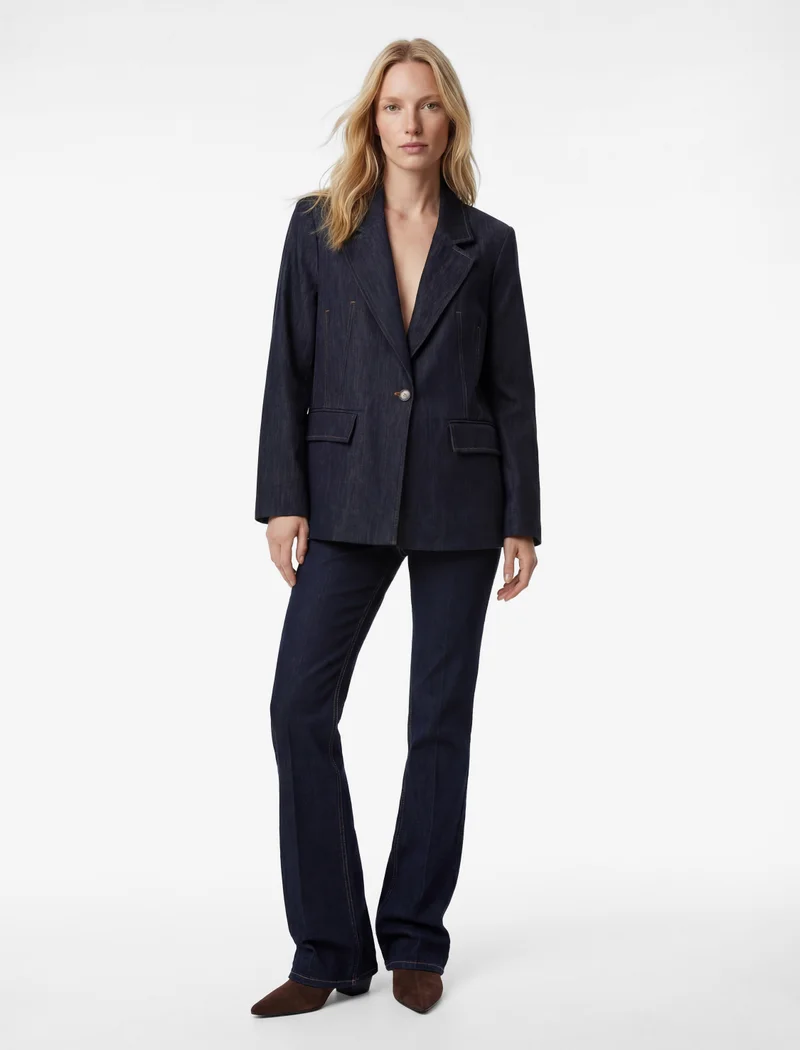 كوتون Denim Blazer Jacket