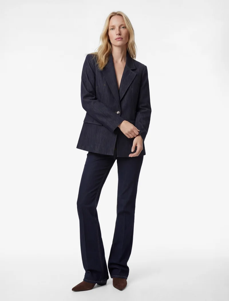 كوتون Denim Blazer Jacket