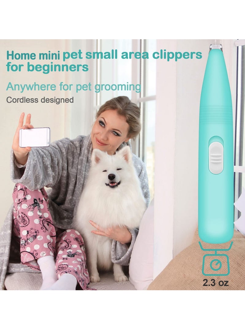 SYOSI SYOSI Dog Clippers Grooming Kit Dog Hair Clippe, Dog Grooming Clippers Dog Paw Trimmer, Small Pet Hair Trimmers for Dog Paws Eyes Ears Hair Around the Face (Blue) - Image 4