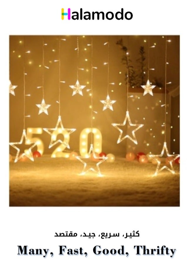 LED Star Decorative String Lights, Warm Yellow Light 3 Meters, Yard Garden Balcony Decorative Lights - Image 1