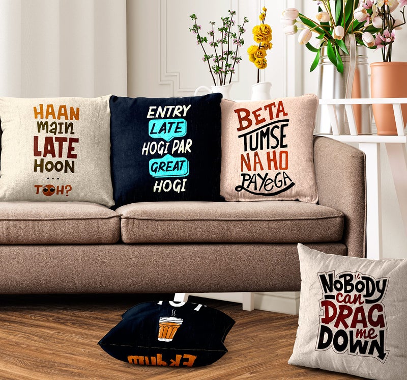 Ultimate Trends Polyester Digital Modern Printed Cushion Cover 12x12 Set of 5, Multi Color (UTCC-1061_ 12) - Image 5