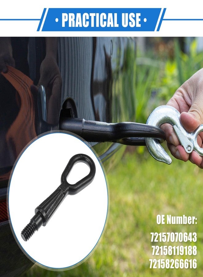 VekAuto Tow Hook Compatible for BMW X3 E83 2004-2010 for BMW X5 E53 E70 2000-2013, Durable Metal Black Front Rear Bumper Towing How - Image 2