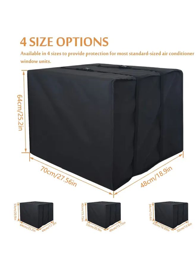 Black Weather Resistant 600D Polyester Air Conditioner Cover 53x40x40cm Adjustable Straps - Image 3