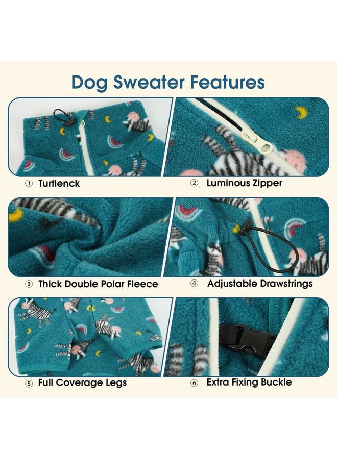 ROZKITCH Dog Pajamas for Large Breeds, Soft Fleece Pullover Pajamas, Pet Windproof Warm Cold Weather Jacket Vest with Reflective Zipper, Jumpsuit Apparel Outfit Clothes for Medium Dog Zebra L - Image 2