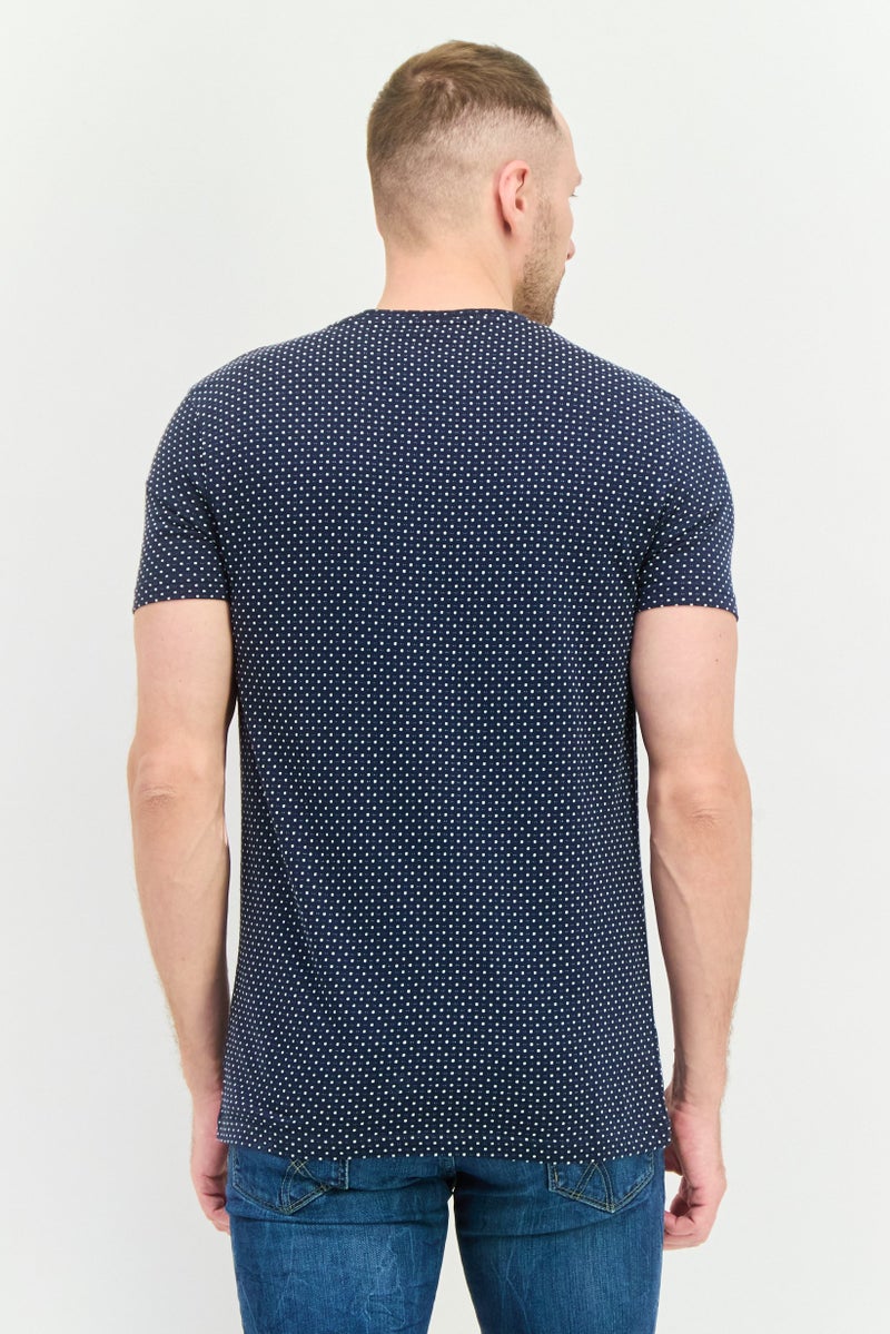 Peter Werth تي شيرت رجالي بأكمام قصيرة وياقة دائرية، أزرق داكن - Image 4