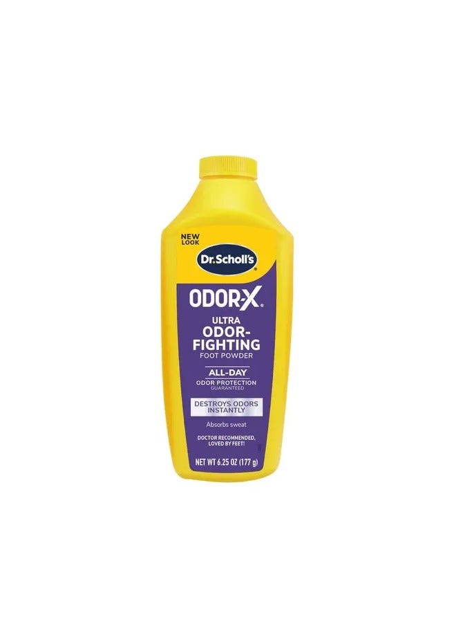 Dr. Scholl's Odor-X Ultra Odor-Fighting Foot Powder, Sweat Absorbing Formula, 6.25oz - Image 1