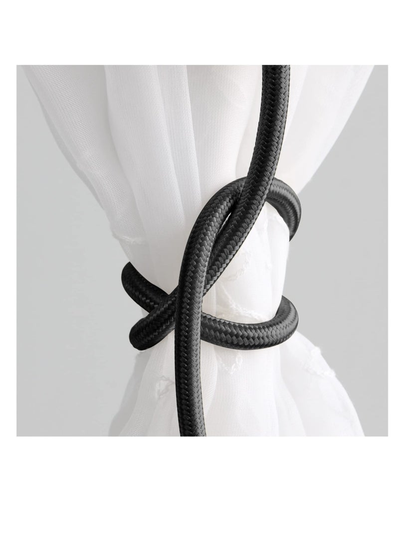 Excefore مشابك ربط الستائر، 2 قطعة مشابك لستائر النوافذ بتصميم إبداعي، نمط أوروبي حاملات ستائر مصنوعة حسب الطلب، حوامل الستائر الزخرفية، لون أسود - Image 4