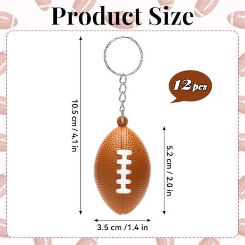 DEARIDAP 12 PCS Mini Foam Squeeze Balls Small Sports Stress Ball Keychains 157 in Ball Keychains Bulk for Game Party Decoration Bag Gift Fillers football - Image 5