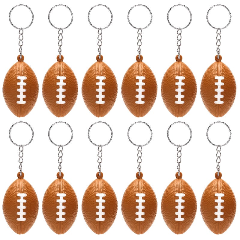 DEARIDAP 12 PCS Mini Foam Squeeze Balls Small Sports Stress Ball Keychains 157 in Ball Keychains Bulk for Game Party Decoration Bag Gift Fillers football - Image 3