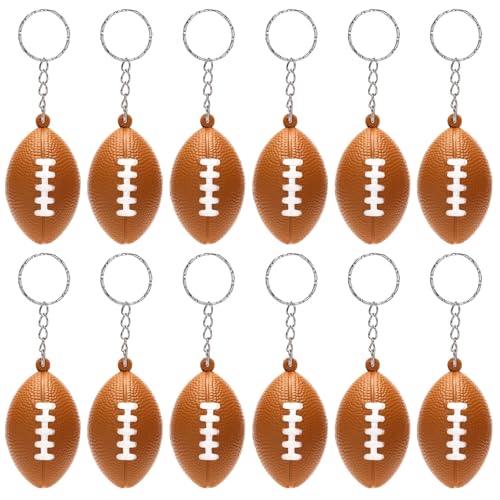 DEARIDAP 12 PCS Mini Foam Squeeze Balls Small Sports Stress Ball Keychains 157 in Ball Keychains Bulk for Game Party Decoration Bag Gift Fillers football - Image 1