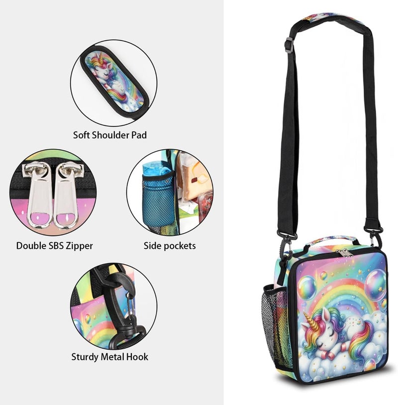 Kids Lunch Bag Insulated Lightweight Animal Unicorn Rainbow Lunchbox For Girls Boys Back To School Gift Cooler Meal Tote Reusable Portable Leakproof Lunch Pail Meal Prep Box For School Travel - Image 2