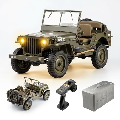 Fms 16 1941 MB Scaler RC mini Jeep RC Truck MB Scaler 4x4 Hobby Grade Brushed RC Rock Crawler RC Army Military Truck for AdultsRS 16 - Image 1