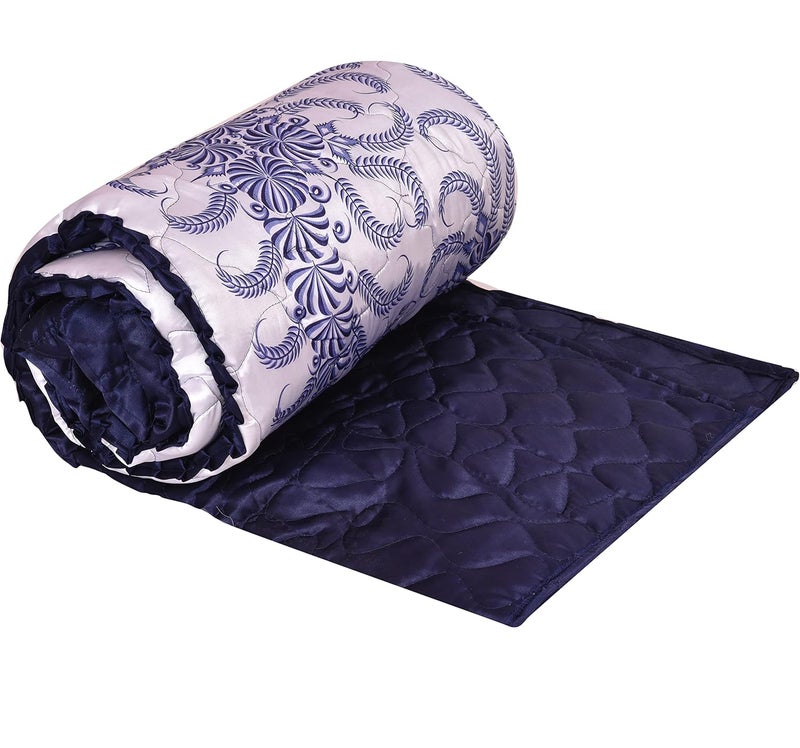 ManavRachit 310 TC Satin Luxury Gold VIP Printed King Size Wedding Bedding Bedsheet Set Set of 4 Pieces for Home Living Room Blue VIP - Image 5