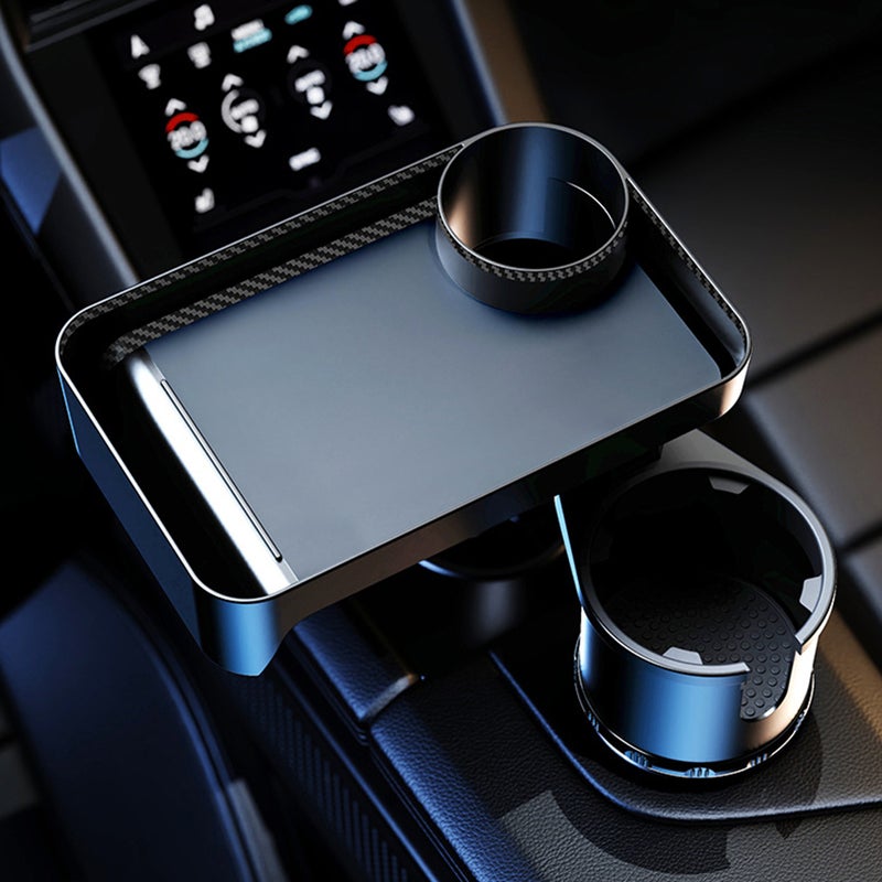 🚗 حامل كوب سيارة مع صينية دوارة لتخزين المشروبات والطعام - Image 5