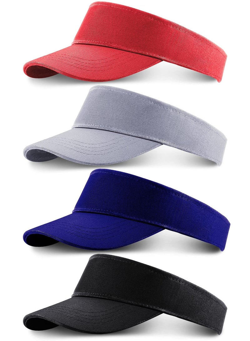 Generic 4 Pieces Kids Sports Sun Visor Hats Empty Top Baseball Cap Running Tennis Hats - Image 1