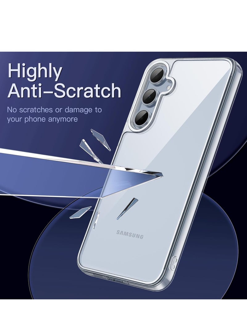 جراب لهاتف Samsung Galaxy A55 5G، غطاء حماية مقاوم للصدمات غير قابل للاصفرار، مع ظهر صلب من مادة البولي كربونات مضاد للخدش (شفاف) - Image 4