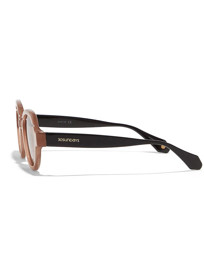 30Sundays 30Sundays LAUREL,Women Sunglasses, Geometric Sunglasses, UV Protection: UV400 (Beige,Brown)