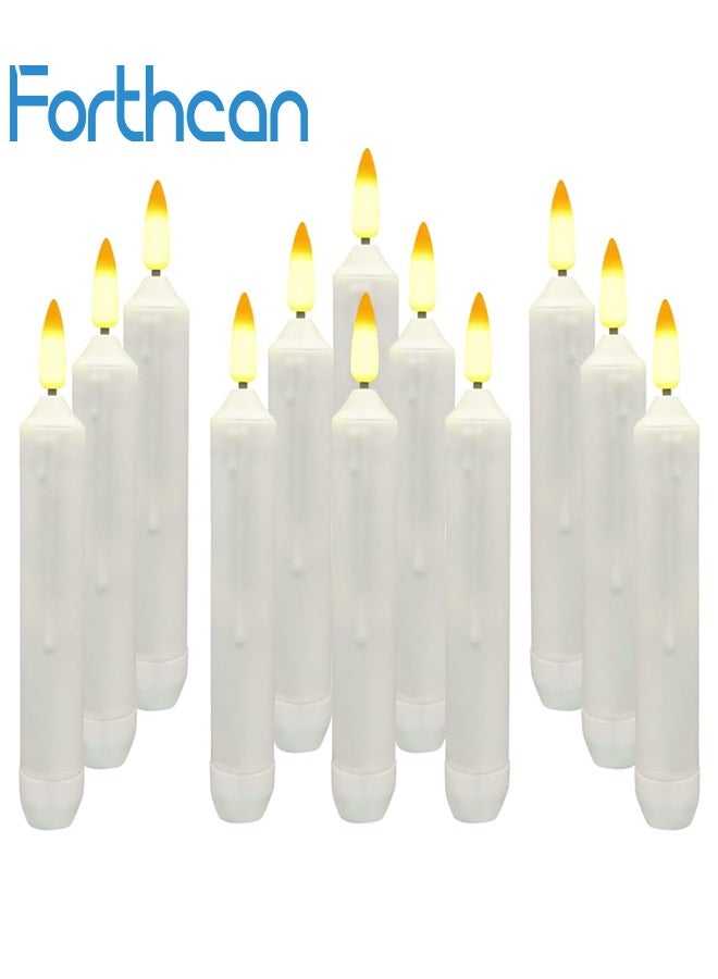 Forthcan Flameless LED Candles, 12PCS 6.9 Inch Battery Operated Taper Candles, Handheld Warm White Candles for Party, Classroom, Church, Birthday, Halloween Decorations - Image 1