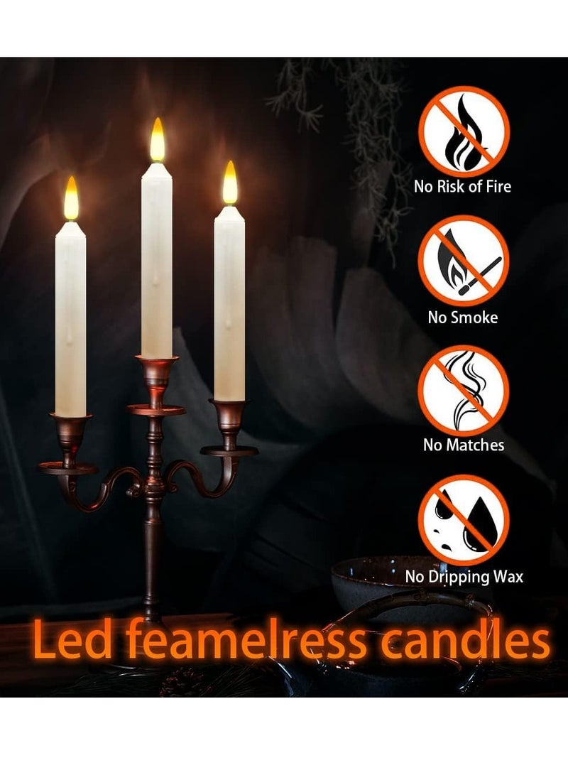 Forthcan Flameless LED Candles, 12PCS 6.9 Inch Battery Operated Taper Candles, Handheld Warm White Candles for Party, Classroom, Church, Birthday, Halloween Decorations - Image 4